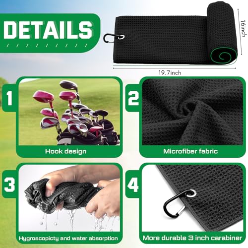 Chiisong 14 Pcs Golf Accessories Kit Gifts, Include Brown Scorecard Book, Golf Ball Bag with Hook Towel Tees Magnetic Ball Marker Divot Tool Cleaner Brush for Women or Men Gifts Set