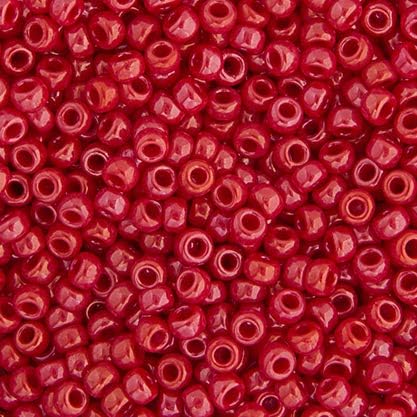 11/0 - Red Opaque Luster DB0426 250Gms Bulk Bag of Japanese Glass Beads