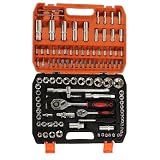 Jeu d'outils mécaniques de 108 pièces, jeux de douilles métriques et standards de 1/4 et 1/2 pouces, jeu de cliquet, barres d'extension de joints universels boite a outils