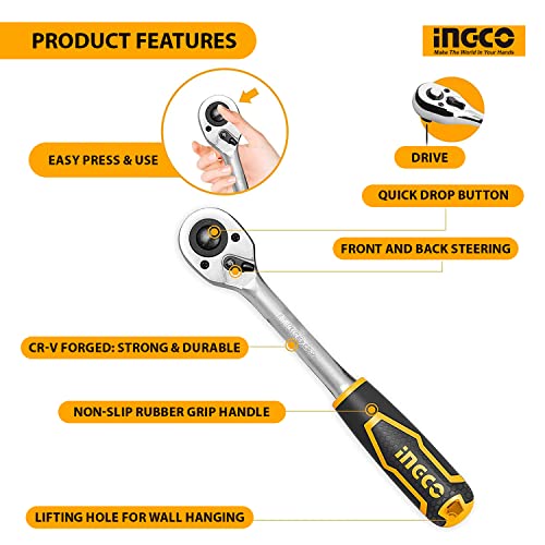 Image of INGCO 12 Pcs 1 /4 inch socket set