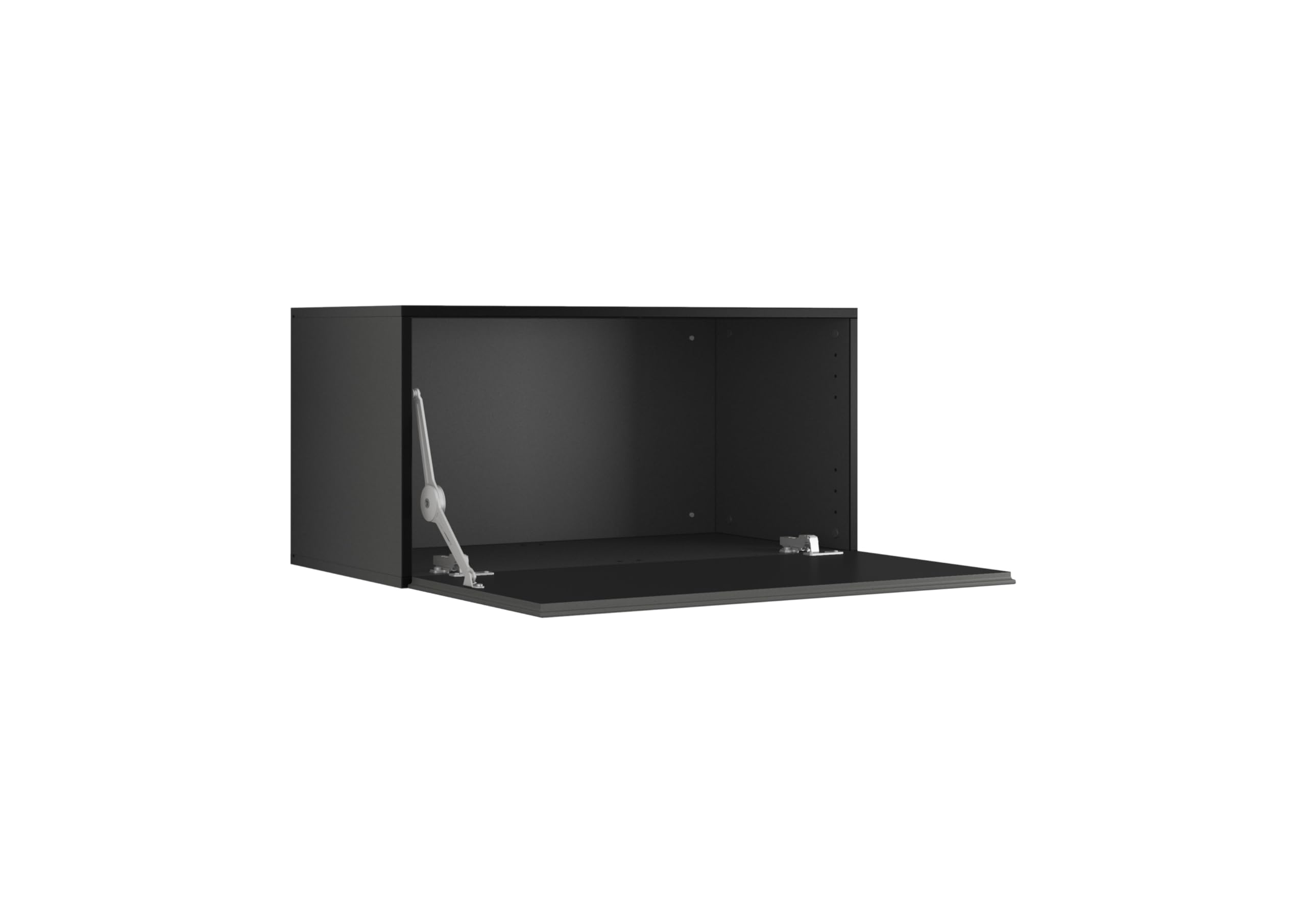 BMG Möbel Wohnzimmer Wohnwand Set 7-teilig MDF Softclose Anthrazit Matt