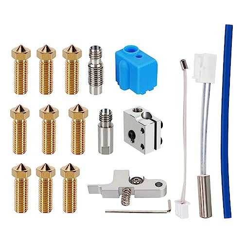 Cartucho de calentador extrusora de impresora 3D, termistor de 0.4 a 1.2 mm, boquillas de metal Titan Handle Hotend Kit compatible con Artillery Sidewinder X1 X2 Genius Pro Volcano Hot End