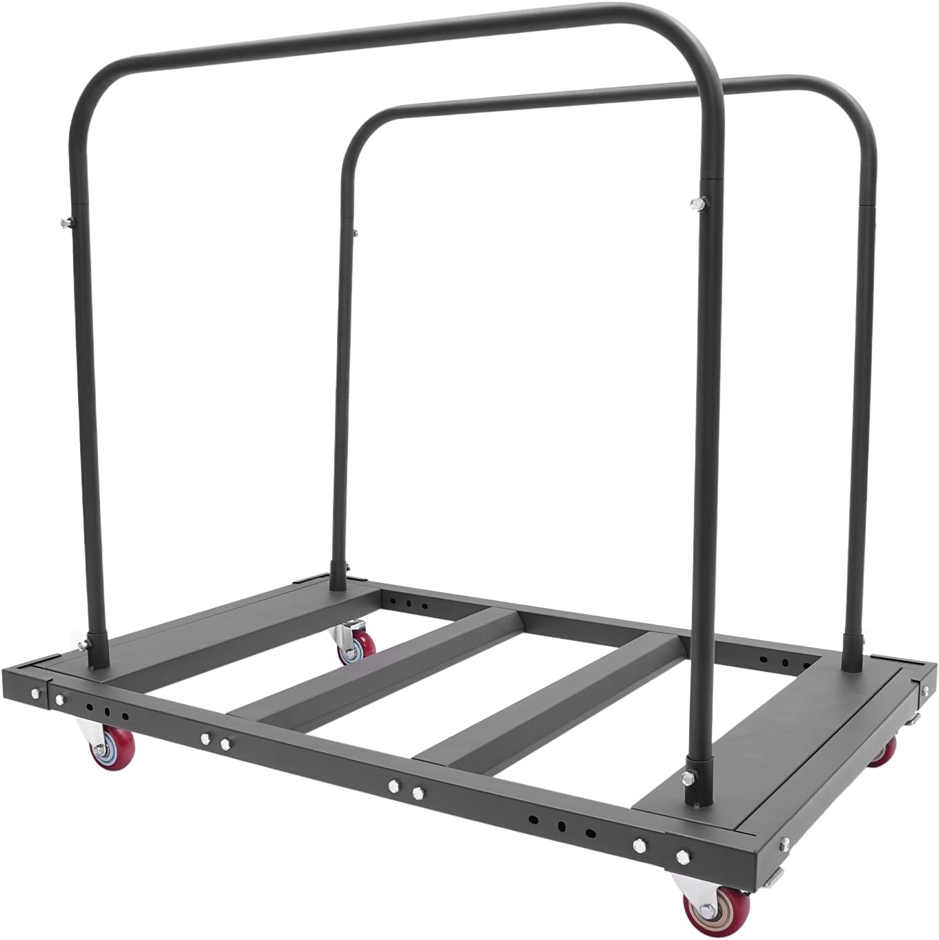Table Cart, Folding Table Cart, Folding Table Trolleys, with Universal Wheel& Binding Hooks& Rope, 10 Folding Tables Capacity, 45.6" L x 29" W x 39" H, for Party, Hotel, Factory, Warehouse