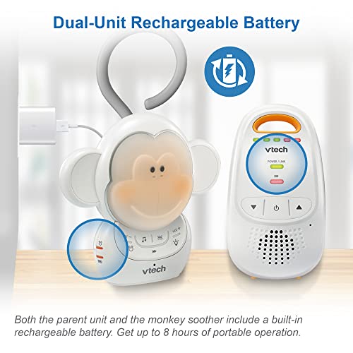 VTech DM1411 Audio Baby Monitor & Portable Soother Dual-Unit Rechargeable Battery, Long Range, Soft-Glow Night Light, Soothing Sounds & Lullabies, Digital Wireless Transmission, Sound Indicator by VTech - Image 4