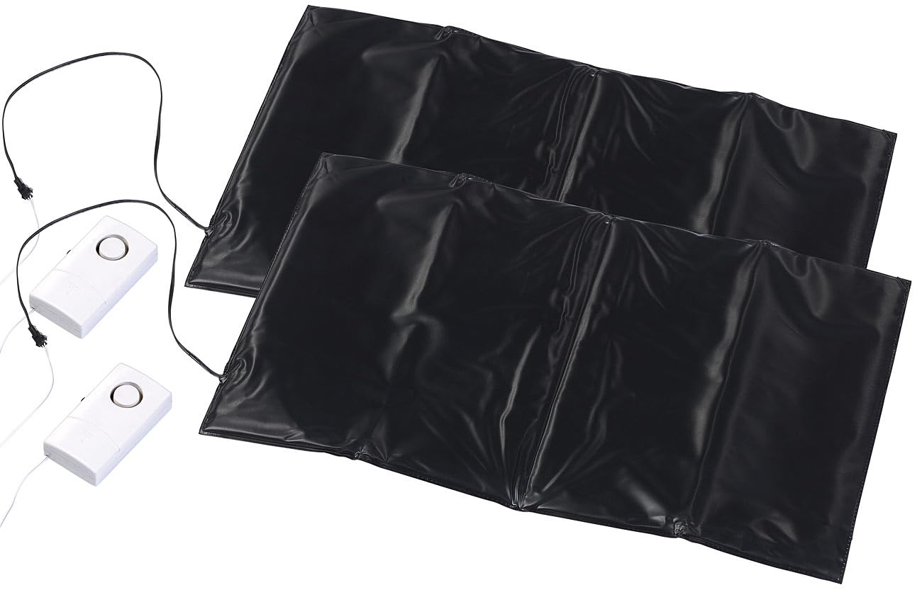 VisorTech Katzen Klingel: 2er-Set batteriebetriebene Klingel-Trittmatten mit Alarmfunktion (Alarm Trittmatte, Klingelfussmatte, Alarmanlage)