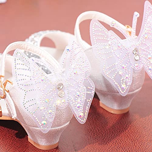 Toddler Girls' Sandals Peep Toe Sequins Glitter Princess Heels Pump Sandal Butterfly Casual Summer Shoes (Little Kid/Big Kid) Silver #TOP4