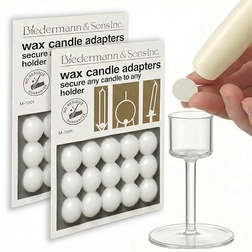 Biedermann & Sons Round Wax Candle Adapters Pellets, White, 0.5