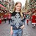 BFAFEN Ugly Christmas Sweater Girls Boys Crewneck Xmas Tree Print Sweatshirt Crewneck 3/4 Long Sleeve Graphic Tees 3-11 Years Christmas Outfits for Girls