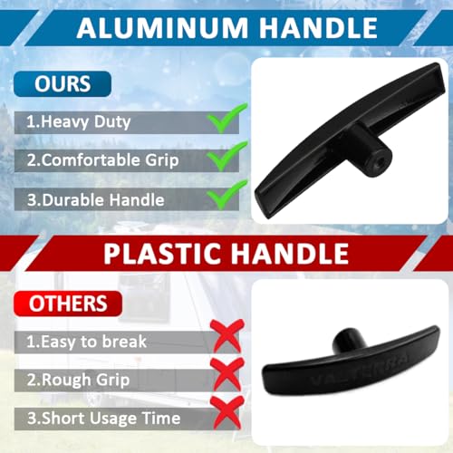 Image of 4 Pack Aluminum RV Dump Pull Handles for Black & Gray Tank 1.5 /2 /3 inch | Upgrade waste dump valve handle, fits 1.5 /2 /3 inch black & gray tank dump gates, for RV camper sewer tank, universal fit