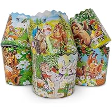 8oz Panettone Paper Mold Funny 12pcs, 3.54x3.54 Kulich Mold Round Panettone Paper Baking Molds Pans Paper Panettone Easter Bread Baking Forms 9cm x9cm