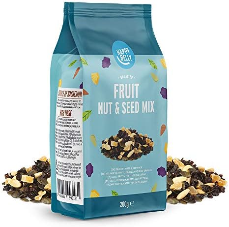 Amazon Brand - Happy Belly - Fruit, Nut & Seed Mix, 4x200g