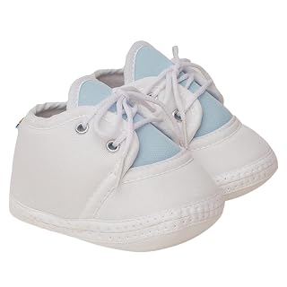 Neska Moda 6 To 12 Months Baby Boys & Baby Girls Cute Soft Cotton Pre-Walker Lace Booties (White,Blue)-BT4704