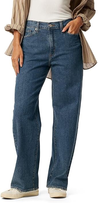 LEVI STRAUSS SIGNATURE Gold Womens Heritage Original Wide Leg Jeans Mid Rise Stretch Denim Curvy Available in Plus