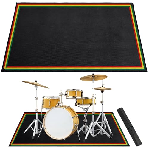Invech 4 x 6 Ft Drum Rug, Colorful Drum Mat Non-Slip for Indoor Outdoor, Soundproof Drum Floor Mat...