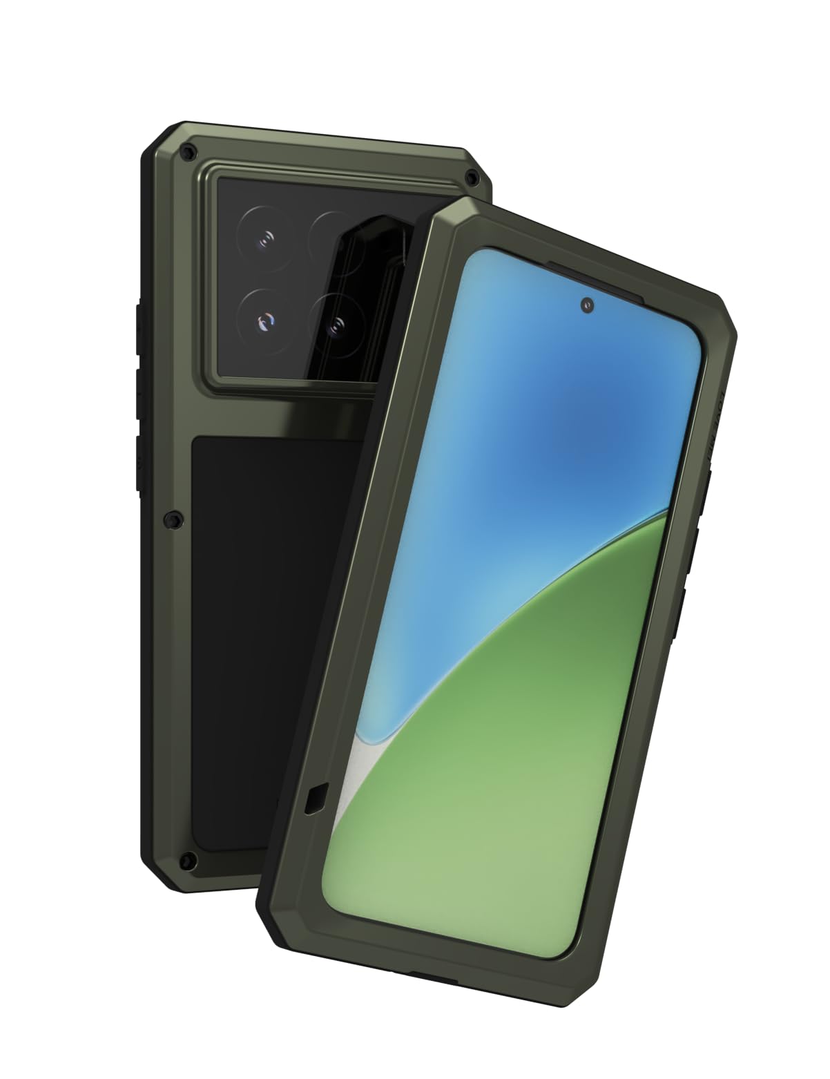 Coque Xiaomi 15 antichoc intégrale avec vitre écran en verre vert - 8