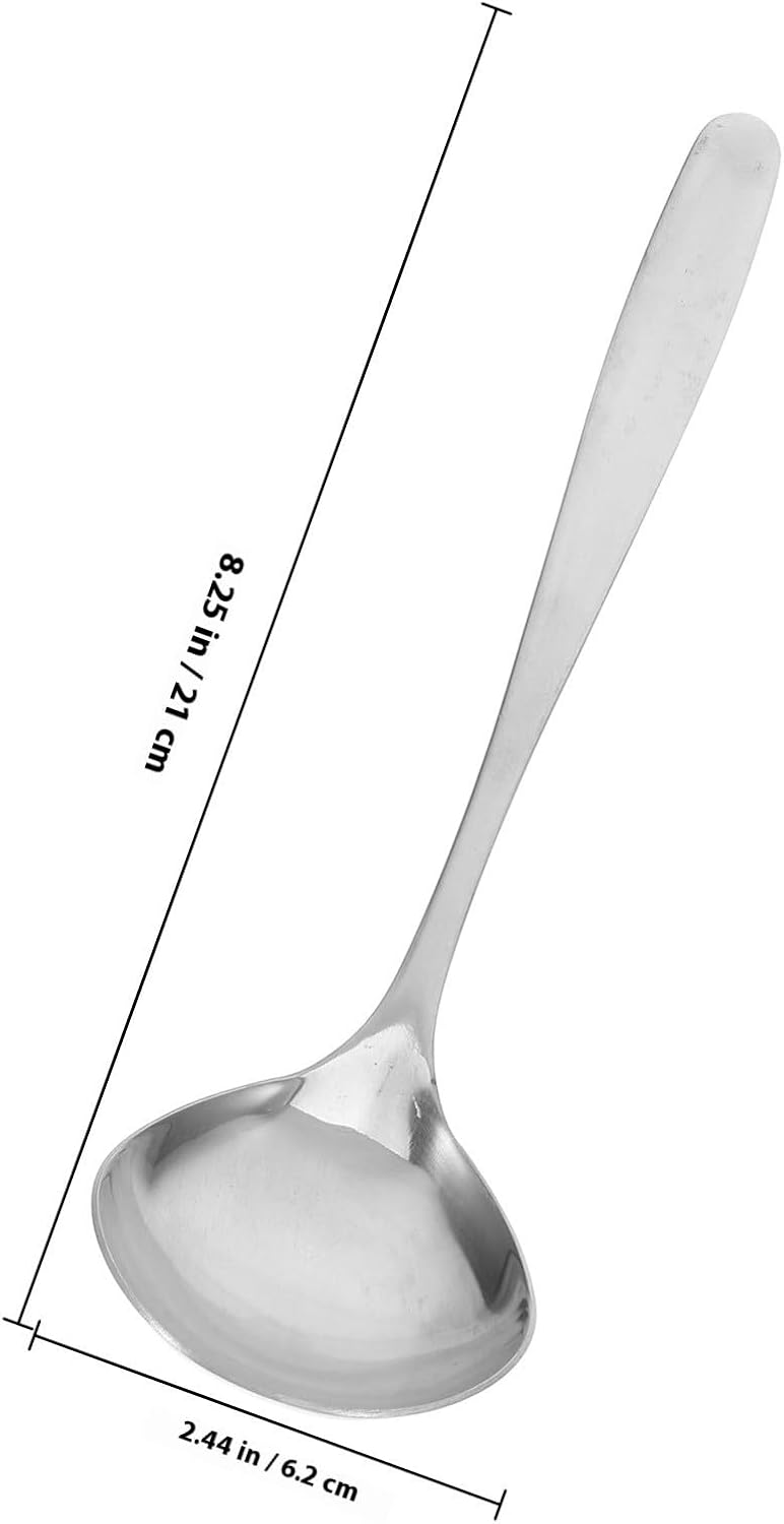 Stainless Steel Soup Dumpling Spoon with Long Handle, Anti-slip and Shape Retaining Ladle Spoon for Soup, Ramen, and Asian Cuisine, for Gatherings and Hotel Banquets