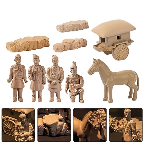 Aboofan 60DZYNY2A1943Q56K10JI6C 1 Set Set Retro Decor Toys Crafts Exquisite Horse Decorations Plastic Terracotta Warriors Decoration Plastic Terracotta Warriors Statues Plastic Decor Pvc Indoor Travel Xi'An thumb #7