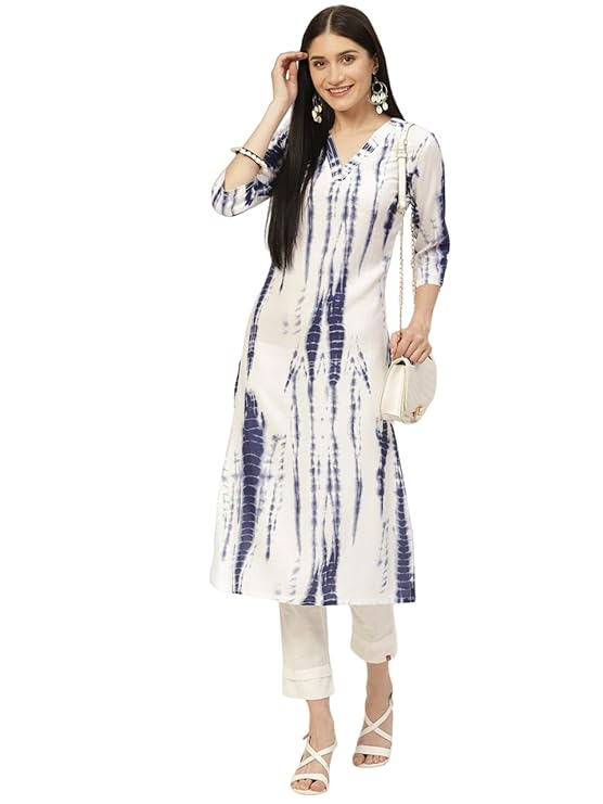 Bollyclues Women's Printed Crepe Straight Printed Kurti(BC-TE)
