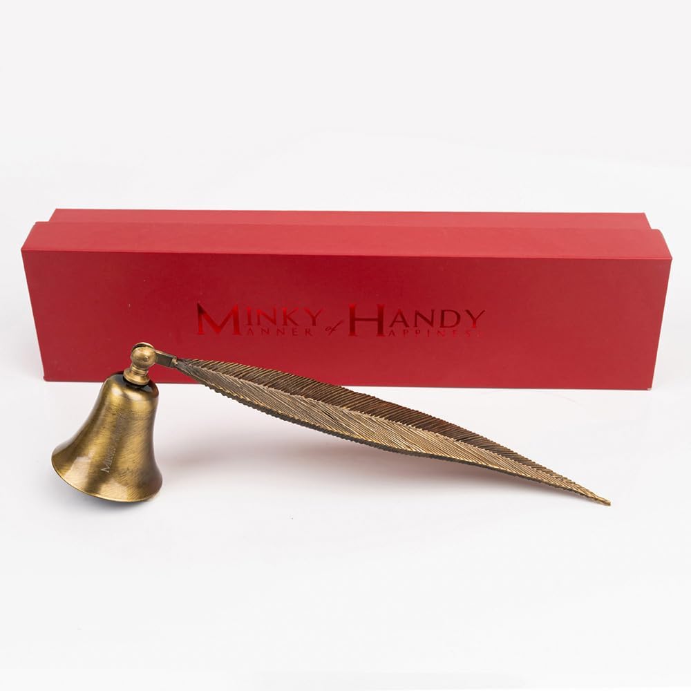 Bird Feather Candle Snuffer Brass, Big Leaf Wick Flame Extinguisher, Accessory for Candle Lovers (Antique)