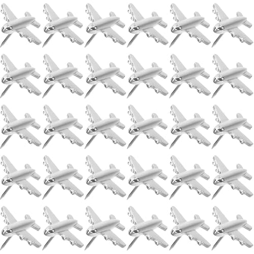 Lurrose Lot de 30 Punaises en Métal en Forme d'avion 0.79 Pouce pour Tableau D'Affichage Marquage Cartes Décoration Bureau Et Maison Épingles Avion Et Pratiques – vue 8