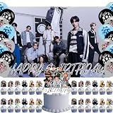 ENHYPEN Backdrop 5x3 Vinyl ENHYPEN Music Team Birthday Party Supplies Photography Background Picture Photoshoot Cake Table Decor Banner Video Shoot Drapes Poster