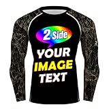 Design Your Own Men's Rash Guard Shirts Marble Long Sleeves Training BJJ Jiu Jitsu Compression Shirt