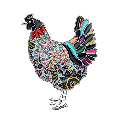 Image of DUOWEI Enamel Chicken Brooches Animals Lapel Pin Clothes Scarf Jewelry Gift for Women Girls