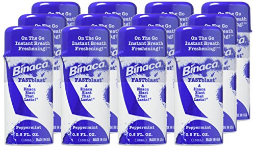Binaca Fastblast Breath Spray Peppermint 0.5 Oz (Pack of 12)