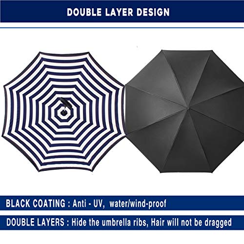 Image of SIEPASA Automatic Open Close Compact Travel Umbrella with Wind Vent Umbrella big size Lightweight Windproof Folding for men Women