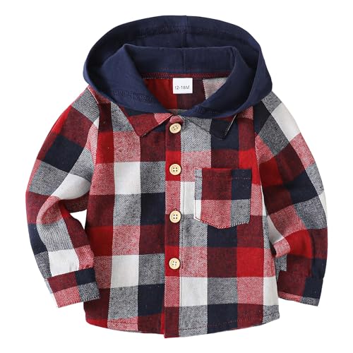 KIMI BEAR 3T 4T Boy Clothes Fall Winter Plaid Flannel Button Down Shirt