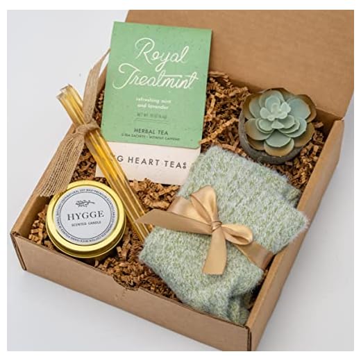 Happy Hygge Gifts Get Well Soon Gift for Women with Tea, Honey, Socks, Faux Succulent, and Vanilla Cookie Scented Candle | Feel Better, Post Surgery Gift Basket, Care Package for Her