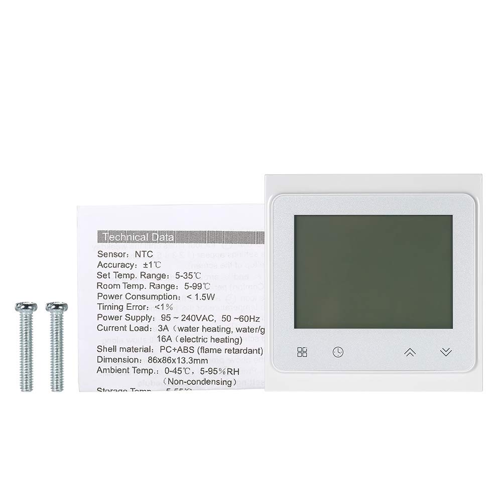 Image showing technical data sheet for the thermostat