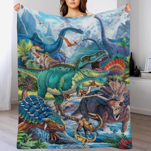 Couverture dinosaure pour des soirées cocooning douillettes au salon