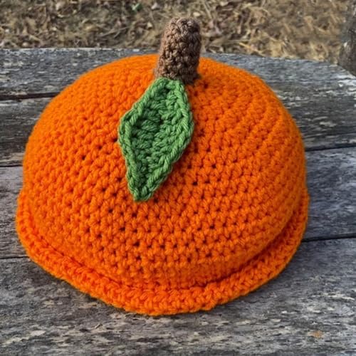 Gorro de punto de calabaza para niños y niñas en invierno 3