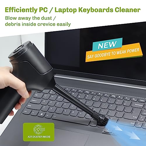 Famaster Compressed Air Duster & Mini Vacuum Keyboard Cleaner, Cordless Air Duster Canned Air Can, Electric Dust Spray, Keyboard Cleaning Kit for Laptop Computer Electronics PC Cleaning - Thumbnail 2