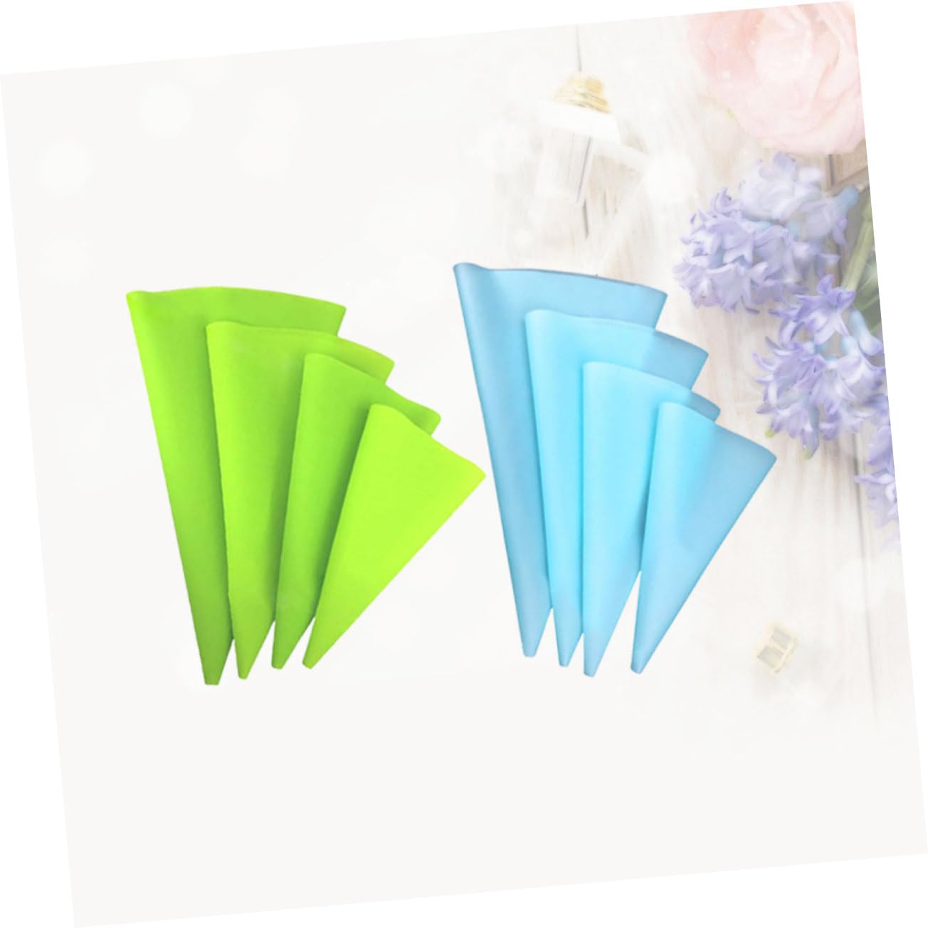 Cabilock 8Pcs Silicone Piping Bags Reusable Icing Decorating Tools Light Green Blue for Cake Cupcake Cookie and Pastry Decorating