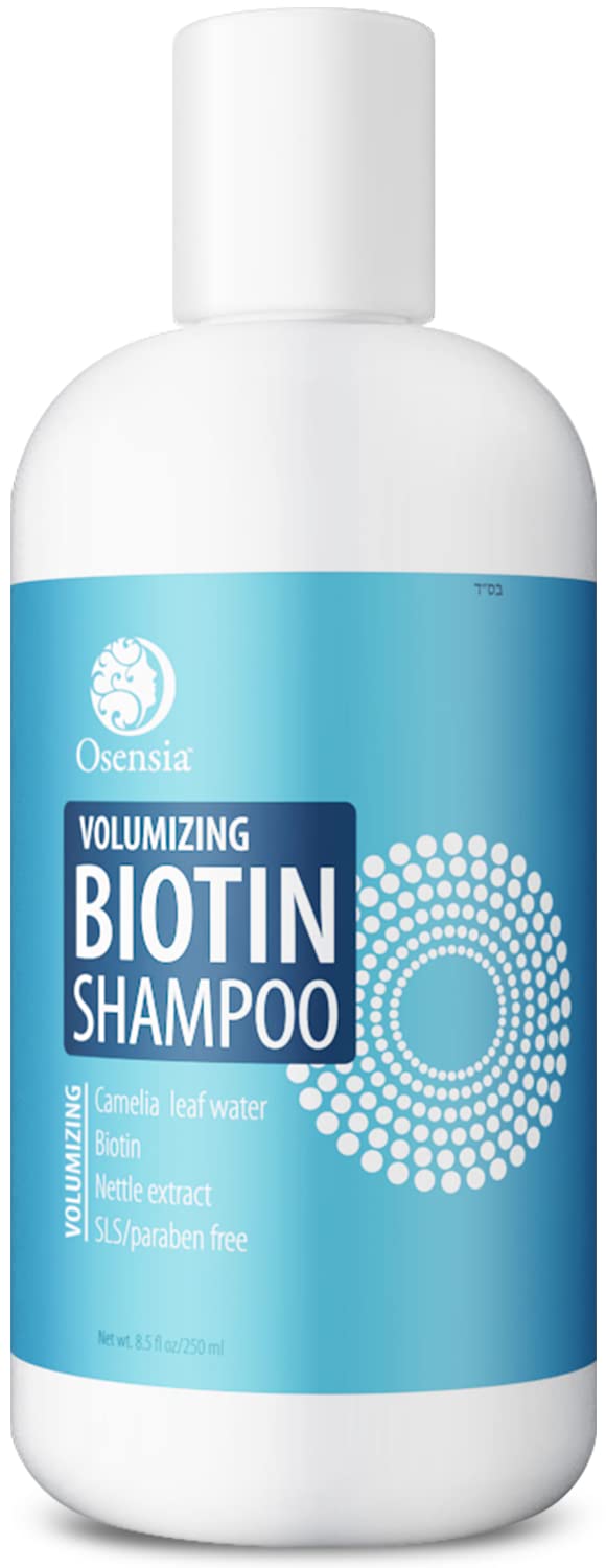 Osensia Biotin Volumizing Shampoo For Hair Growth - Paraben And Sulfate Free Shampoo For Fine, Dry, Damaged & Color Treated Hair - Protein, Fenugreek, Burdock Hair Strengthening Shampoo 8.5oz