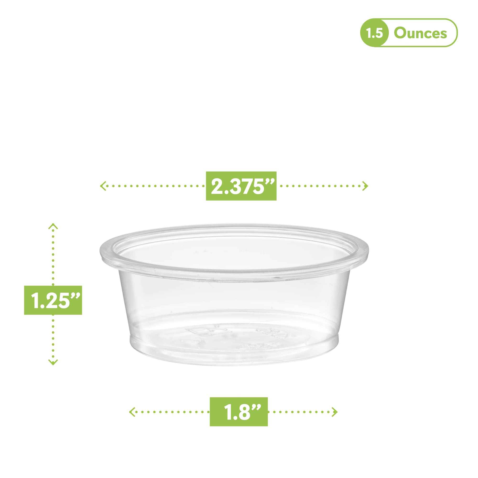 Amazon.com: {1.5 oz,200 Cups} Clear Diposable Plastic Portion Cups No Lids,  Small Mini Containers For Portion Controll, Jello Shots, Meal Prep, Sauce  Cups, Slime, Crafts, Disposable Souffle Cups & Much more: Industrial