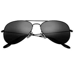 Tempered Glass Sunglasses Polarized Aviator for Men Women Shatterproof Scratch-Resistant Lens with UV400 Protection