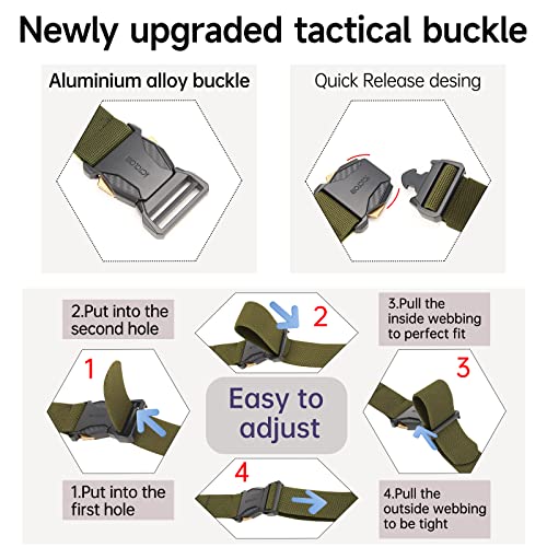 Tactical Belt, Stretch Nylon Web Gun Belt Quick Release Work Belt For Hiking Hunting Pants2