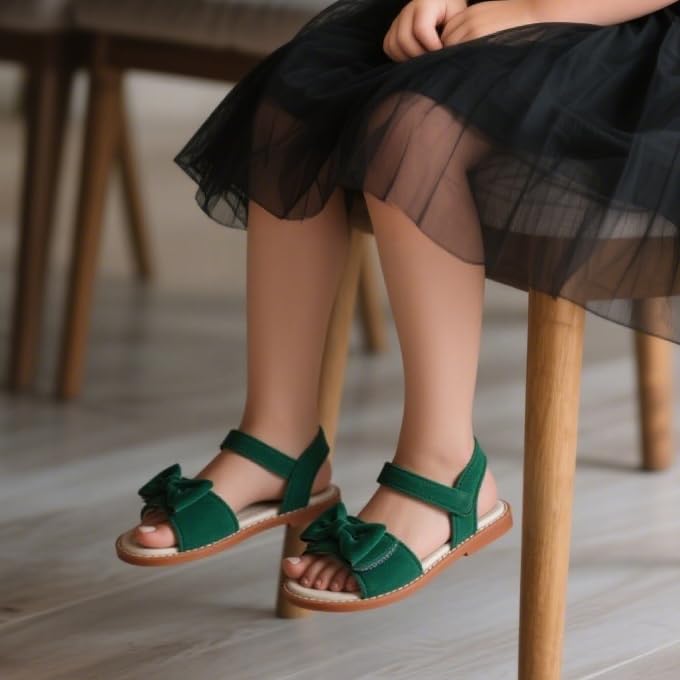 Image of ESTINE Toddler /Little Kid Girls Bow Open Toe Flat Evening Dress Sandals