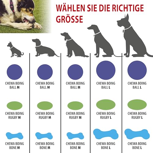 Ferplast Hunde Spielzeug, Hundeball, aus strapazierfähigem, ungiftigem, bissfestem Material, für die Zahnhygiene des Hundes, Springt und Schwimmt, CHEWA Boing Mittelgroße Hundespielzeug Ball, Gelb