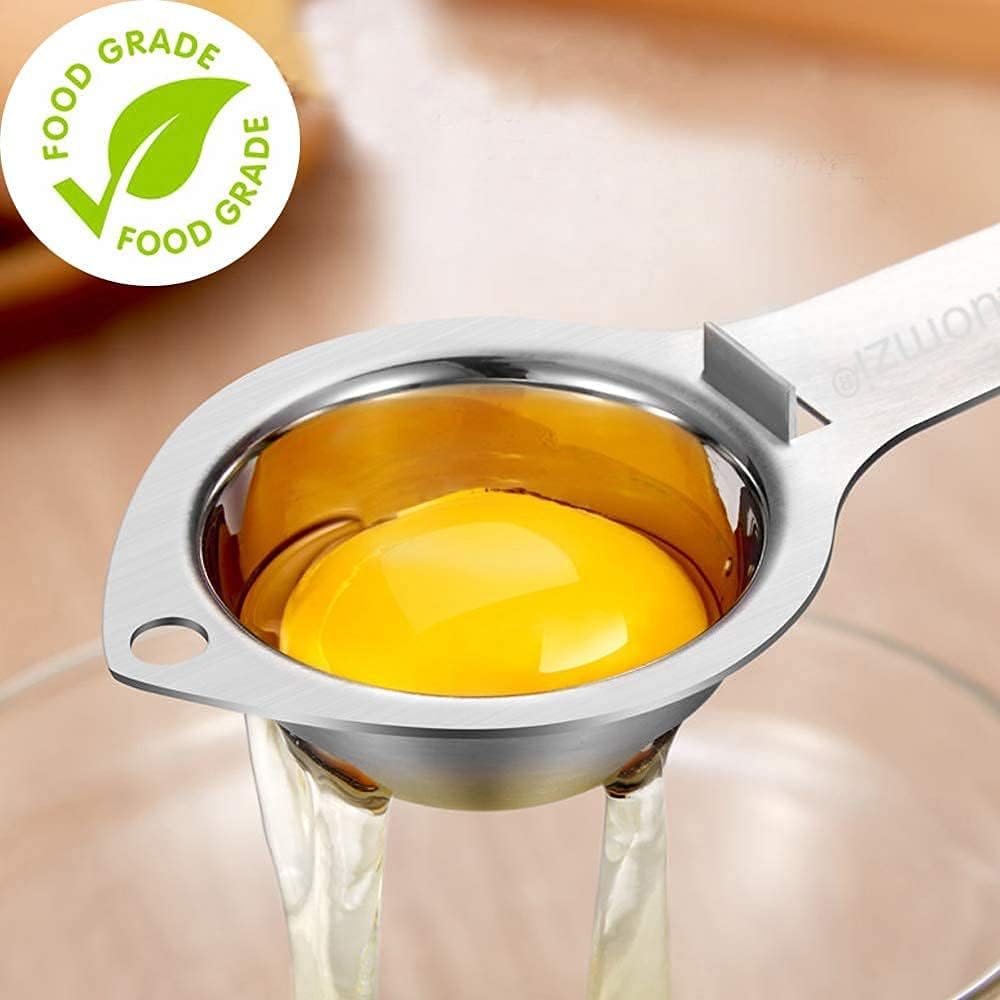 Egg Separator Egg Yolk White Filter Food Grade Egg Divider Stainless Steel Egg Sieve Kitchen Gadget Cooking/Baker Tool Egg Extractor