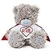 Carte Blanche Greetings Morbido Orsetto di Peluche Tatty Teddy con Maglietta con Cuore e Freccia, Colore: Grigio