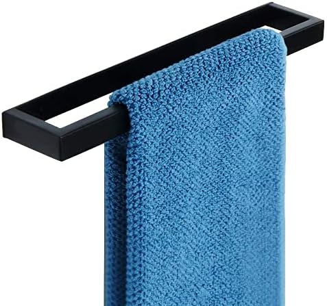 SAYAYO Handtuchhalter Ohne Bohren Schwarz 30cm Handtuchstange Edelstahl | Handtuchstange Selbstklebend oder Zum Bohren Wandmontage Badetuchhalter für Badezimmer und Küche