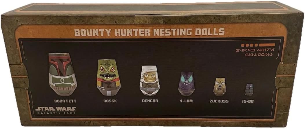 Theme Park Gift - Bounty Hunter Nesting Dolls Set, Collectible Figures, Boba Fett Bossk Dengar 4-LOM Zuckuss IG-88,