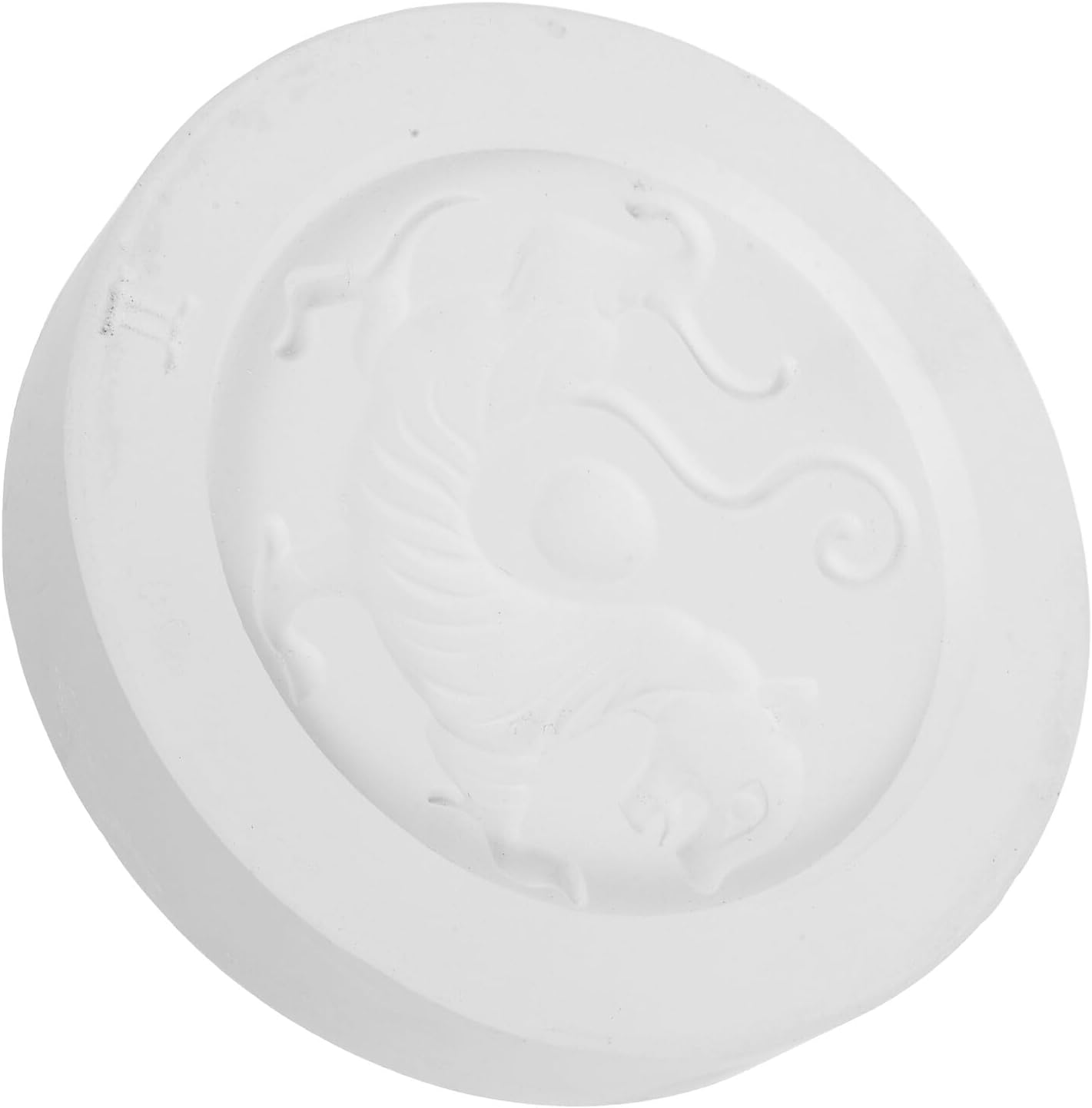 White Gypsum Ceramic Mold for Pottery Crafting, Tiger Design