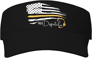 Number 911 Dispatcher Thin Gold Yellow Line Dispatch American Flag Cool Breathable Fashionable Eye Protection Sunshade Top Hat