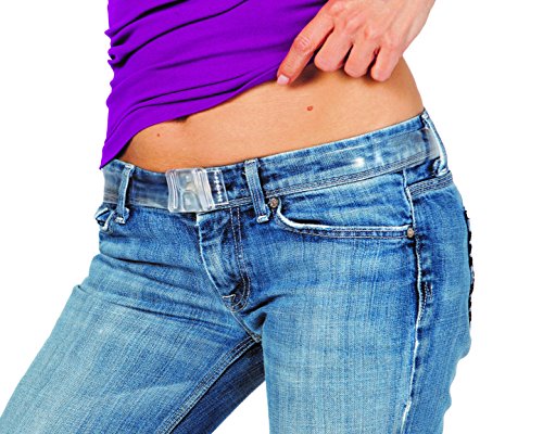 Invisibelt Skinny Belt - Lay Flat, Adjustable, No Buckle Belt With Narrow Band (Clear, Standard) #TOP2