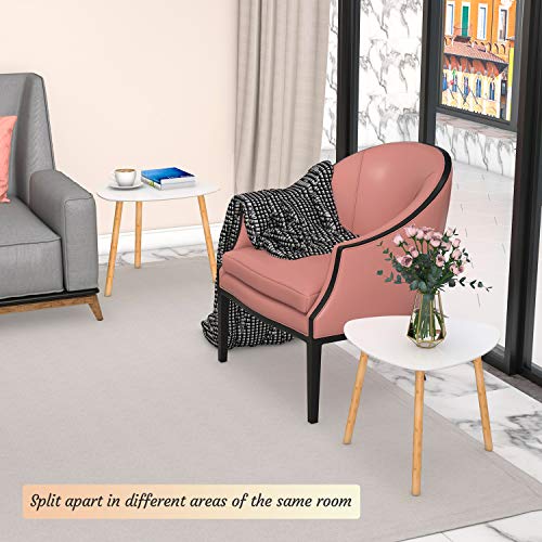 Bamboo White Nesting End Table - Side Tables Living Room Tables, Nesting Tables Set Of 2 Small Coffee Table, Modern Minimalist Triangle Center Table For Sofa Bedside Bedroom Apartment Ofiice #TOP4